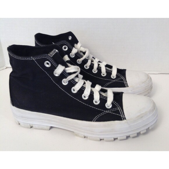 NOBO Y2K Platform Sneakers Wn 11 Black High Top Chunky Lug Sole Grunge Shoes - Picture 1 of 12
